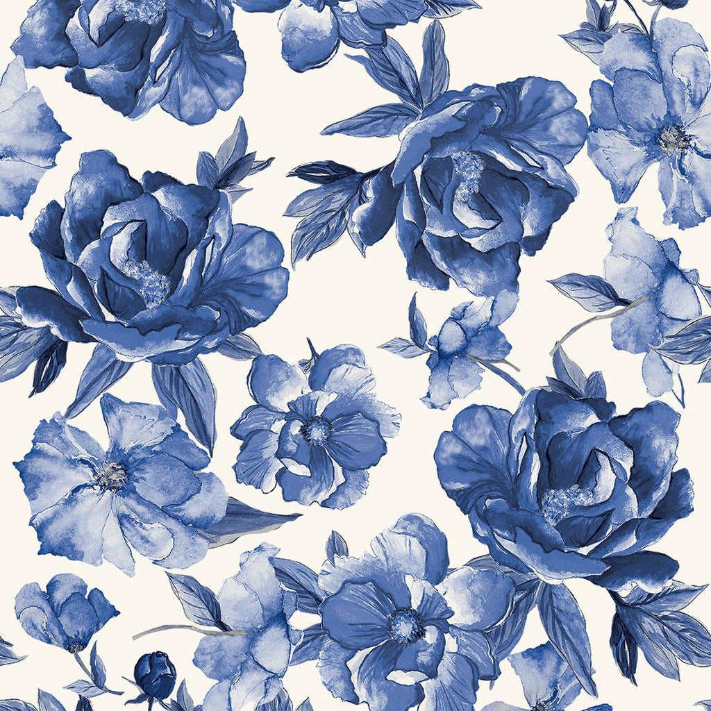 DecoratorsBest Blue Florals by alice & olivia Blue Peel and Stick Wallpaper, 56 sq. ft.