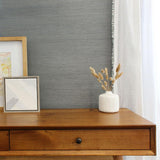 DecoratorsBest Grasscloth Sisal Grey Blue Handwoven Wallpaper, 72 sq. ft.