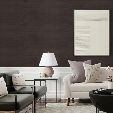 DecoratorsBest Grasscloth Sisal Black Handwoven Wallpaper, 72 sq. ft.