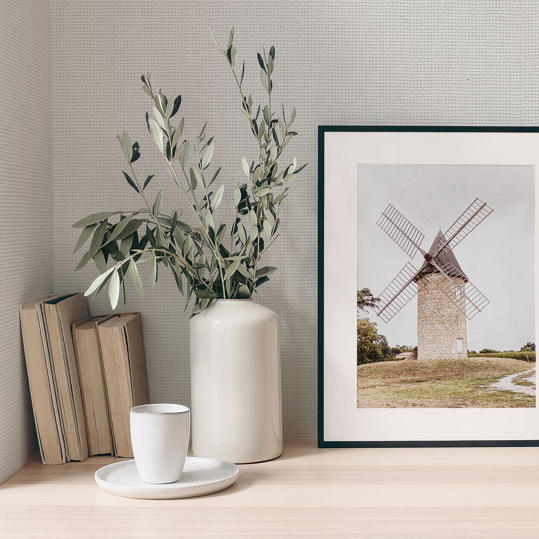 DecoratorsBest Grasscloth Loose Boxweave White Handwoven Wallpaper, 72 sq. ft.