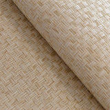 Tempaper Grasscloth Stranded Boxweave Natural Tan Handwoven Wallpaper, 72 sq. ft.
