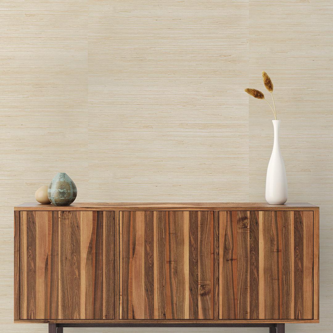 DecoratorsBest Grasscloth Sisal Tan and Silver Handwoven Wallpaper, 72 sq. ft.