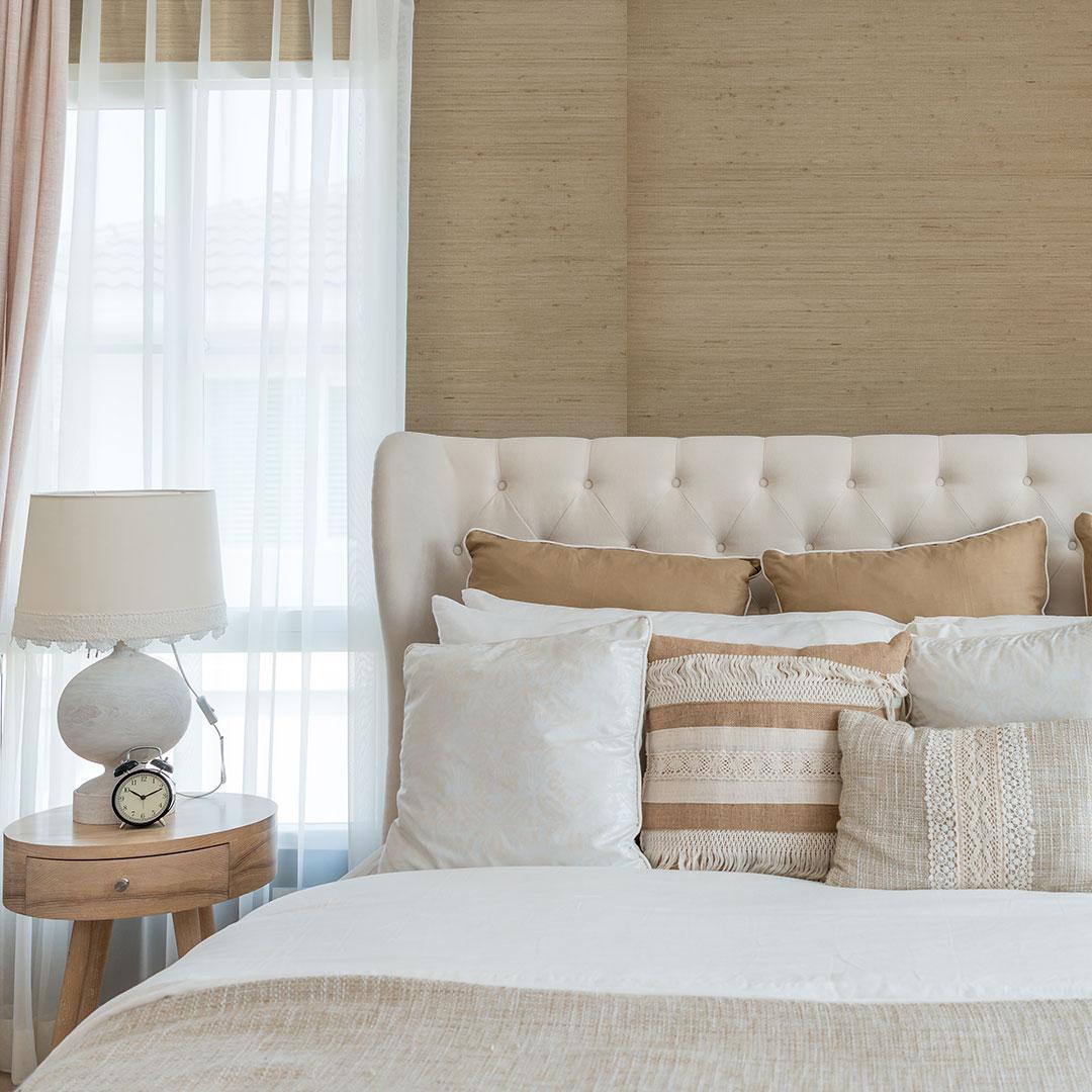 DecoratorsBest Grasscloth Tight Weave Jute Beige Handwoven Wallpaper, 72 sq. ft.