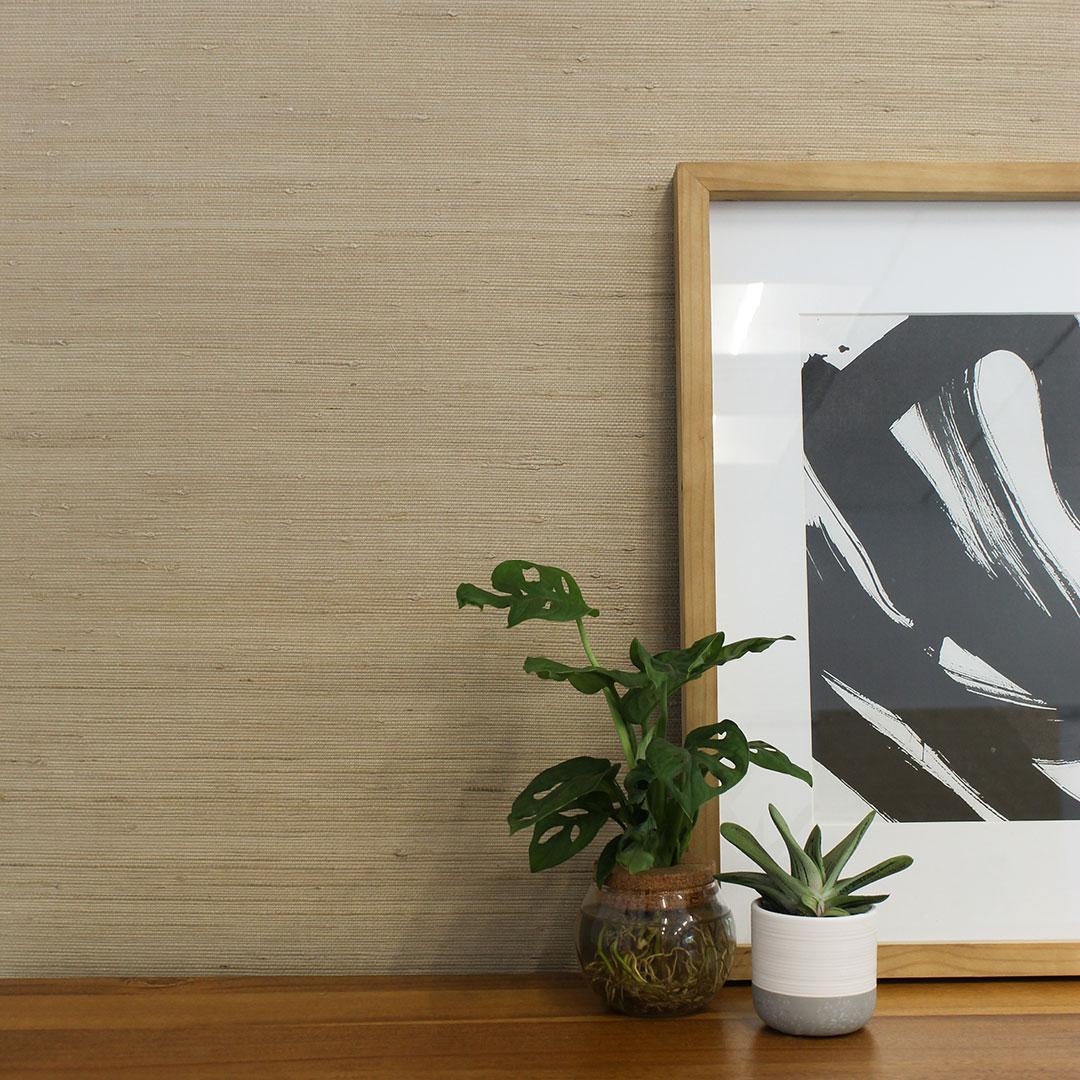 DecoratorsBest Grasscloth Tight Weave Jute Beige Handwoven Wallpaper, 72 sq. ft.