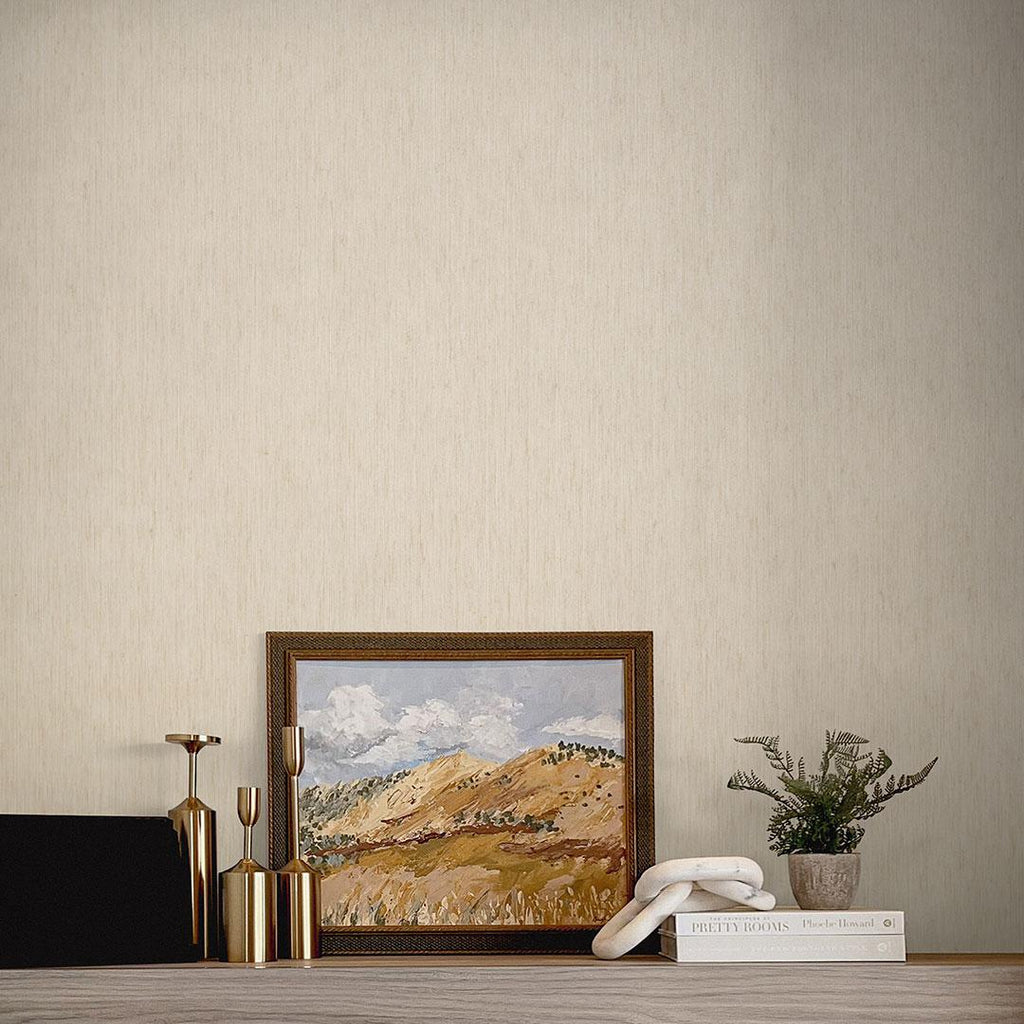 DecoratorsBest Grasscloth Linen Pearl Handwoven Wallpaper, 72 sq. ft.