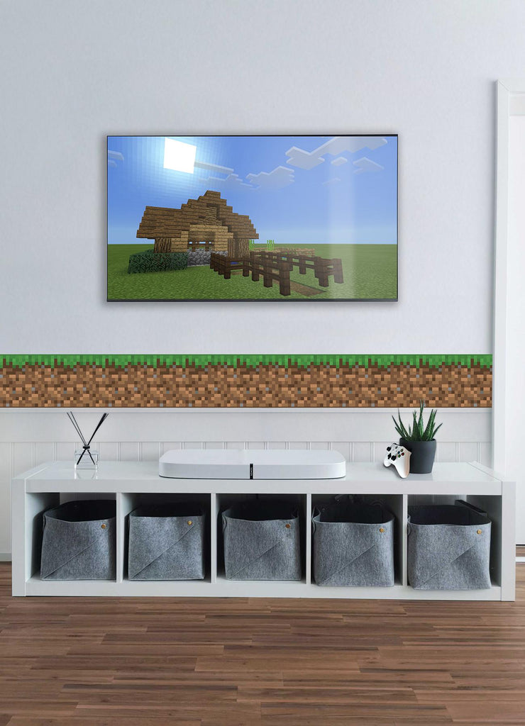 RoomMates Minecraft Iconic Grass Peel And Stickborder Green Wallpaper