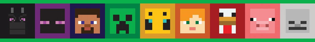 RoomMates Minecraft Iconic Faces Peel and Stick Border Multicolor Wallpaper