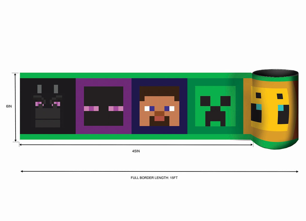 RoomMates Minecraft Iconic Faces Peel And Stickborder Multicolor Wallpaper