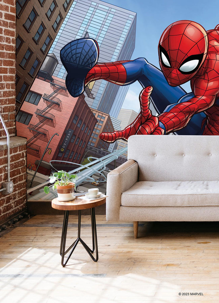 RoomMates Blue Marvel Spider-Man Peel & Stickmural Blue Wallpaper