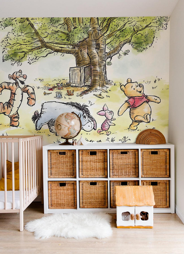 RoomMates DisneyS Winnie The Pooh Watercolor Peel & Stickmural Multicolor Wallpaper
