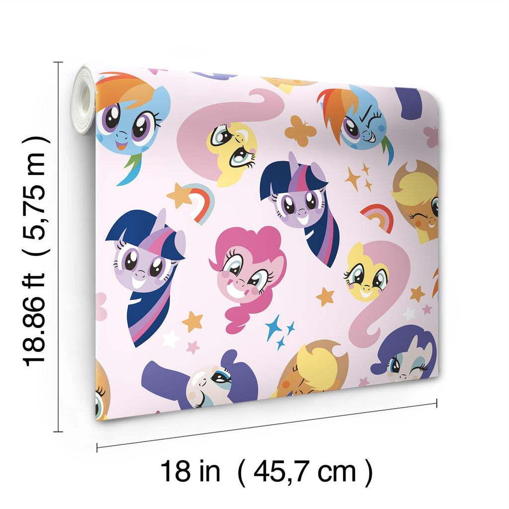 RoomMates My Little Pony Toss Peel And Stick Pink Wallpaper