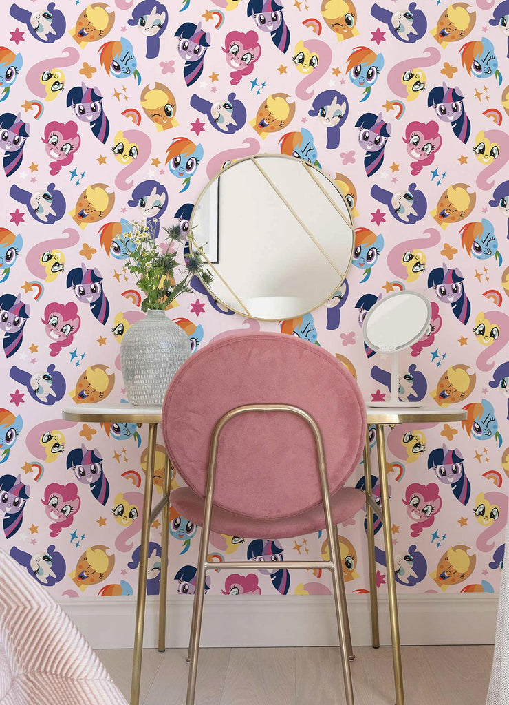 RoomMates My Little Pony Toss Peel And Stick Pink Wallpaper