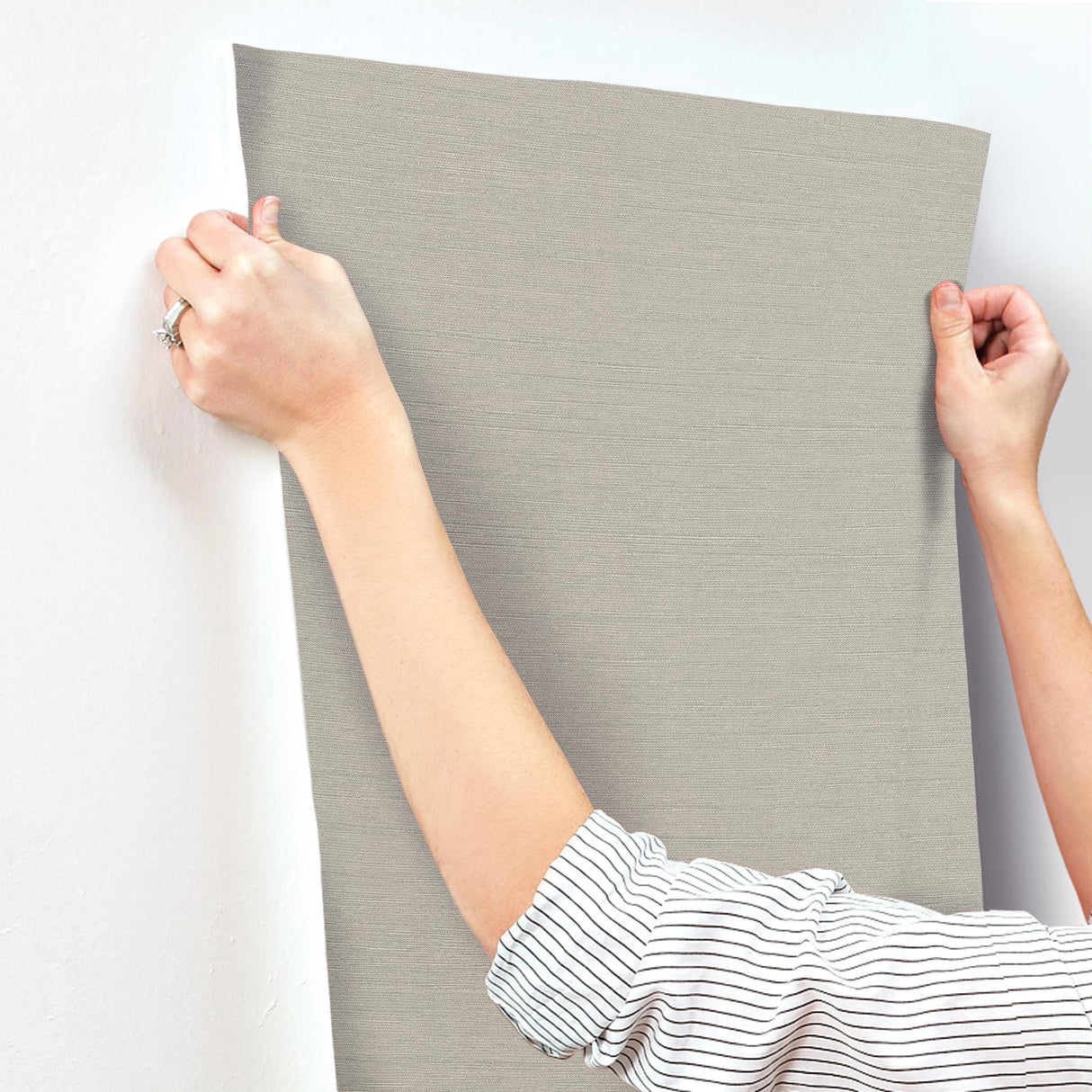 York Grey Shimmering Linen Grey Wallpaper