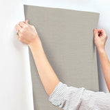 York Grey Shimmering Linen Grey Wallpaper