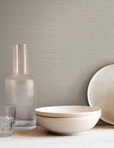 York Grey Shimmering Linen Grey Wallpaper