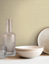 York Cream Shimmering Linen Cream Wallpaper