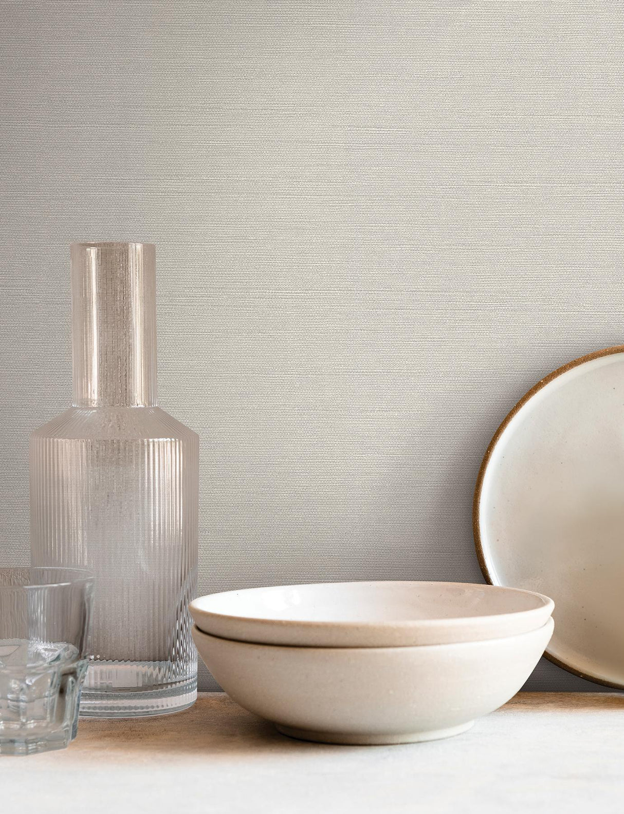 York Ivory Shimmering Linen Ivory Wallpaper