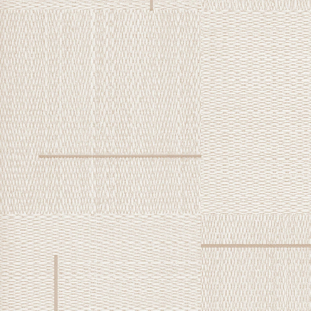 York Linen Geo Block Weave Beige Wallpaper