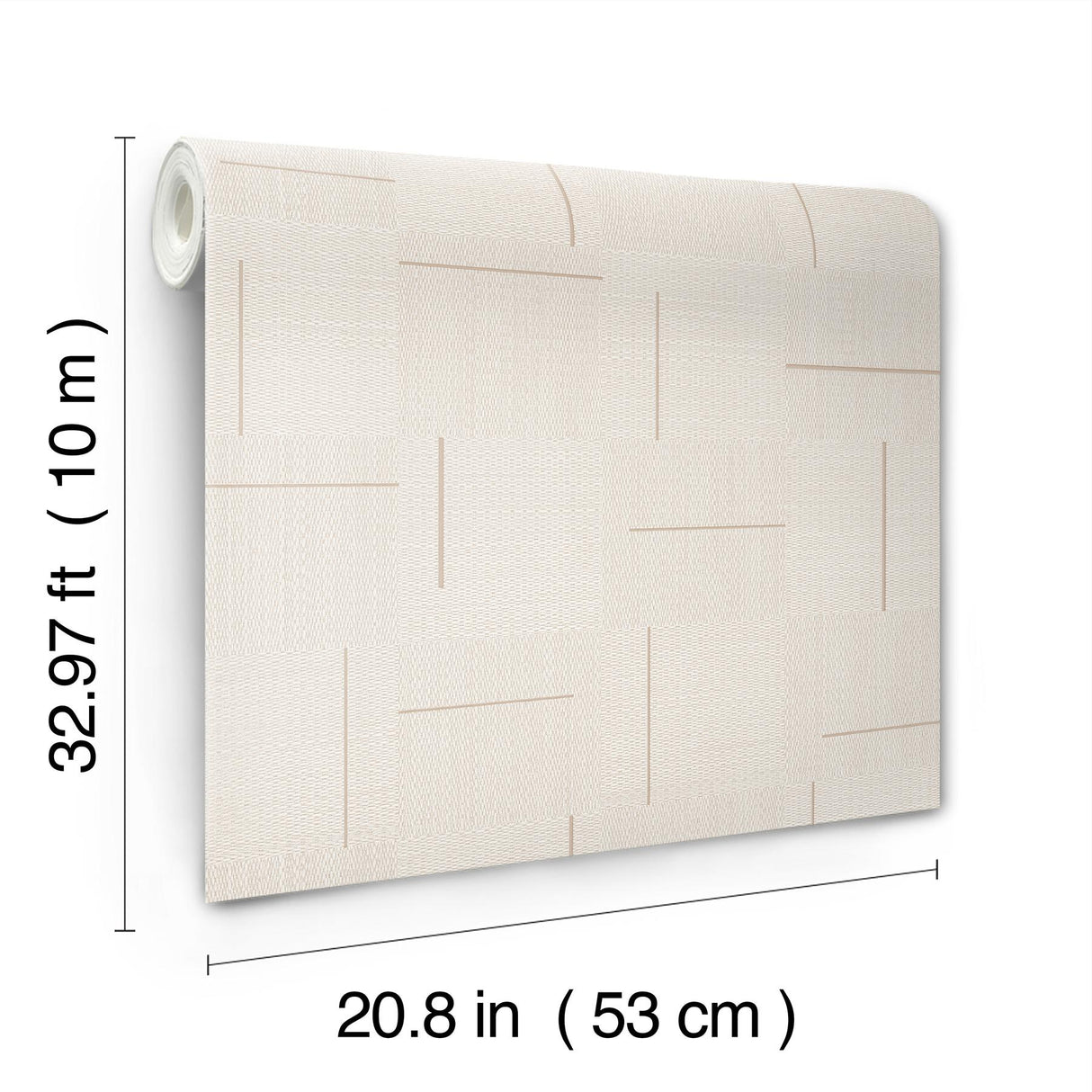 York Linen Geo Block Weave Beige Wallpaper