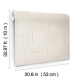 York Linen Geo Block Weave Beige Wallpaper