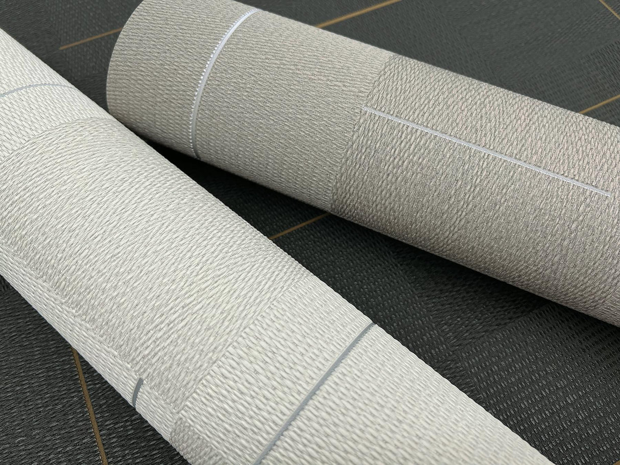 York Black Geo Block Weave Black Wallpaper