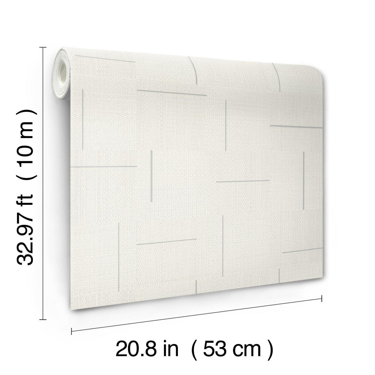 York Ivory Geo Block Weave Ivory Wallpaper