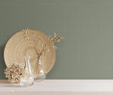 York Sage Bali Basketweave Green Wallpaper