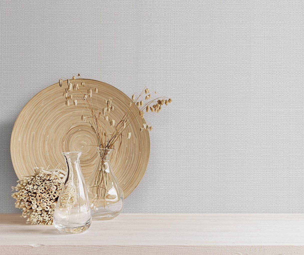 York Warm Grey Bali Basketweave Grey Wallpaper