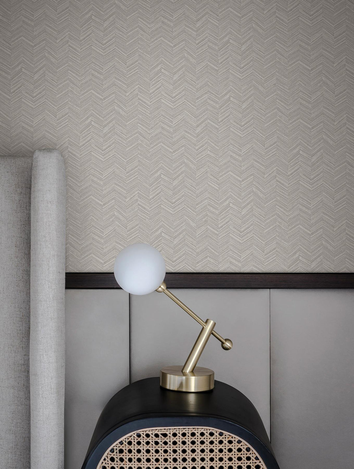 York Light Grey Raised Chevron Grey Wallpaper