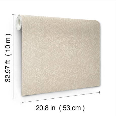 York Beige Raised Chevron Beige Wallpaper