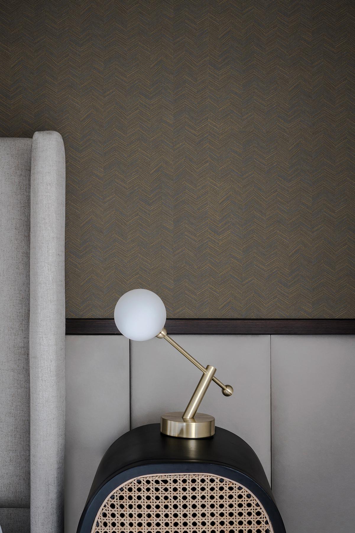 York Royal Blue Raised Chevron Blue Wallpaper