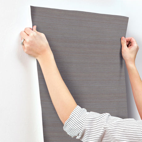 York Midnight Milano Silk Grey Wallpaper