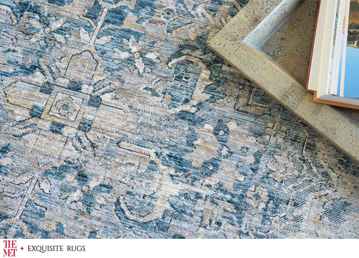 Exquisite Rugs The Met X Exquisite Rugs Antique Loom 5589 Blue 15' X 1 ...