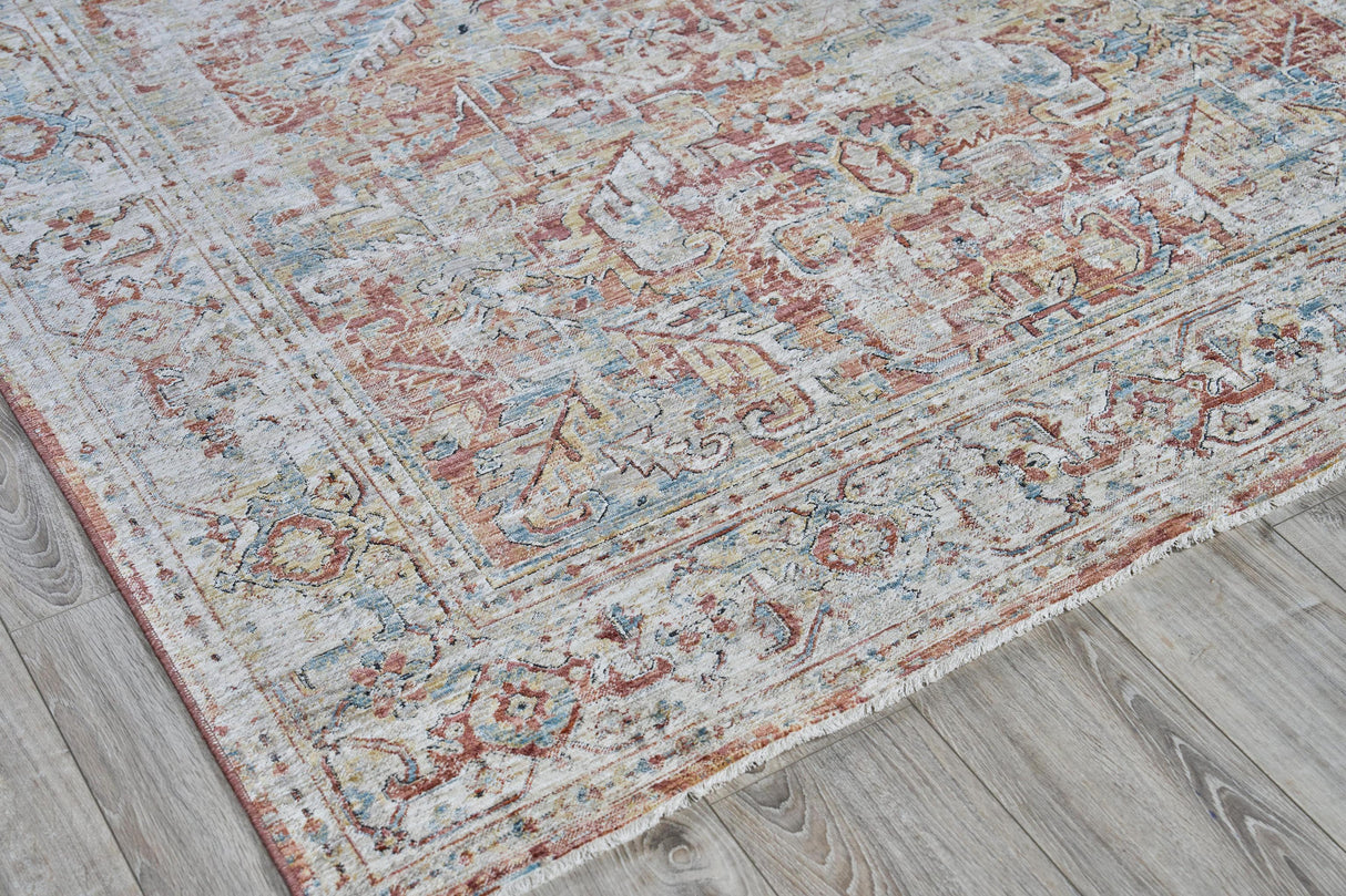 Exquisite Rugs Antique Loom 5593 Rust/Beige Polyester powerloom 15' x 12' Area Rug