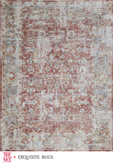 Exquisite The Met X Exquisite Rugs Antique Loom Rust/Blue Area Rug 0.02'X12.0' Rug