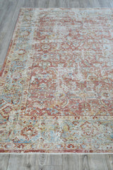 Exquisite Rugs Antique Loom 5594 Rust/Blue Polyester powerloom 15' x 12' Area Rug