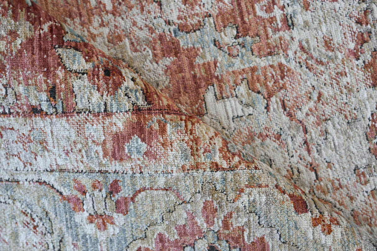 Exquisite Rugs Antique Loom 5594 Rust/Blue Polyester powerloom 15' x 12' Area Rug