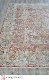 Exquisite The Met X Exquisite Rugs Antique Loom Rust/Blue Area Rug 0.02'X8.0' Rug