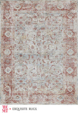 Exquisite The Met X Exquisite Rugs Antique Loom Blue/Rust Area Rug 0.02'X10.0' Rug