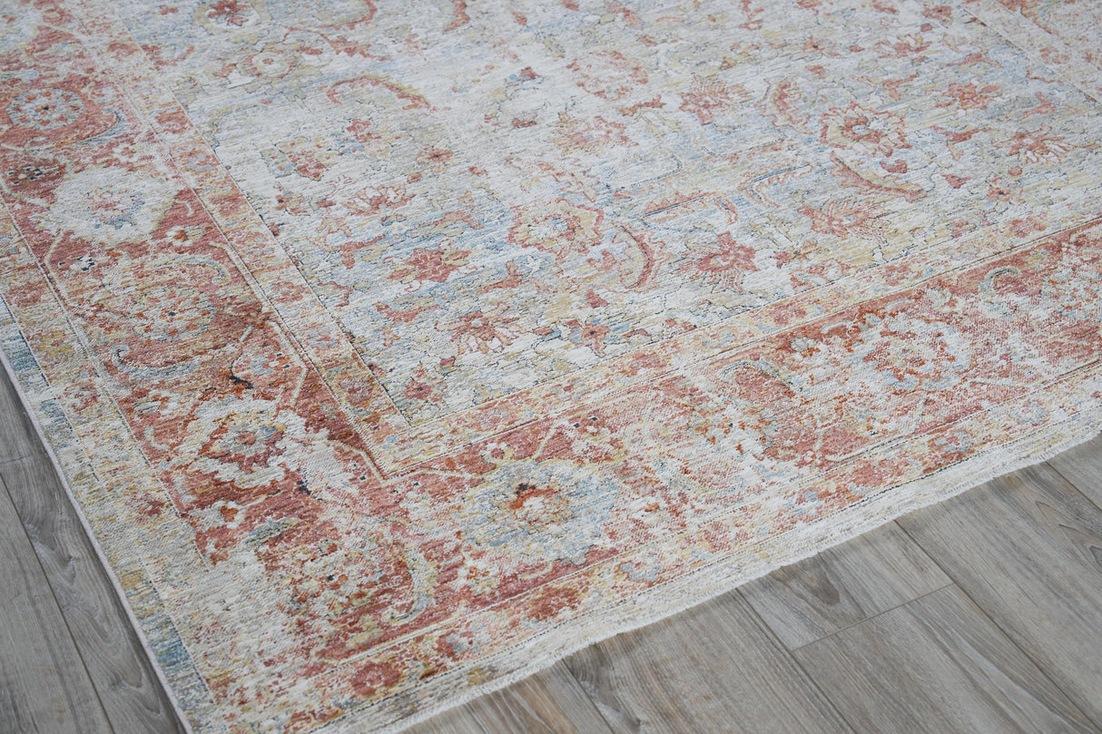 Exquisite Rugs Antique Loom 5595 Blue/Rust Polyester powerloom 15' x 12' Area Rug