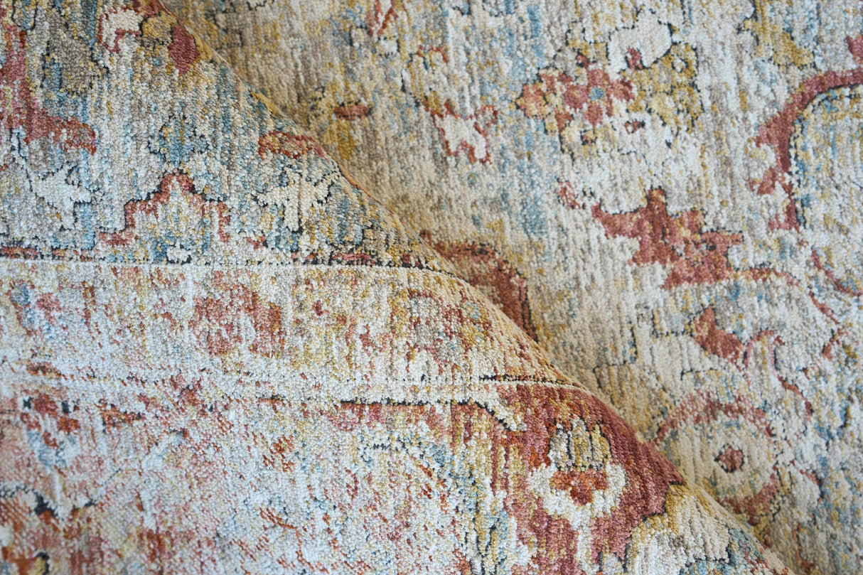 Exquisite Rugs Antique Loom 5595 Blue/Rust Polyester powerloom 15' x 12' Area Rug