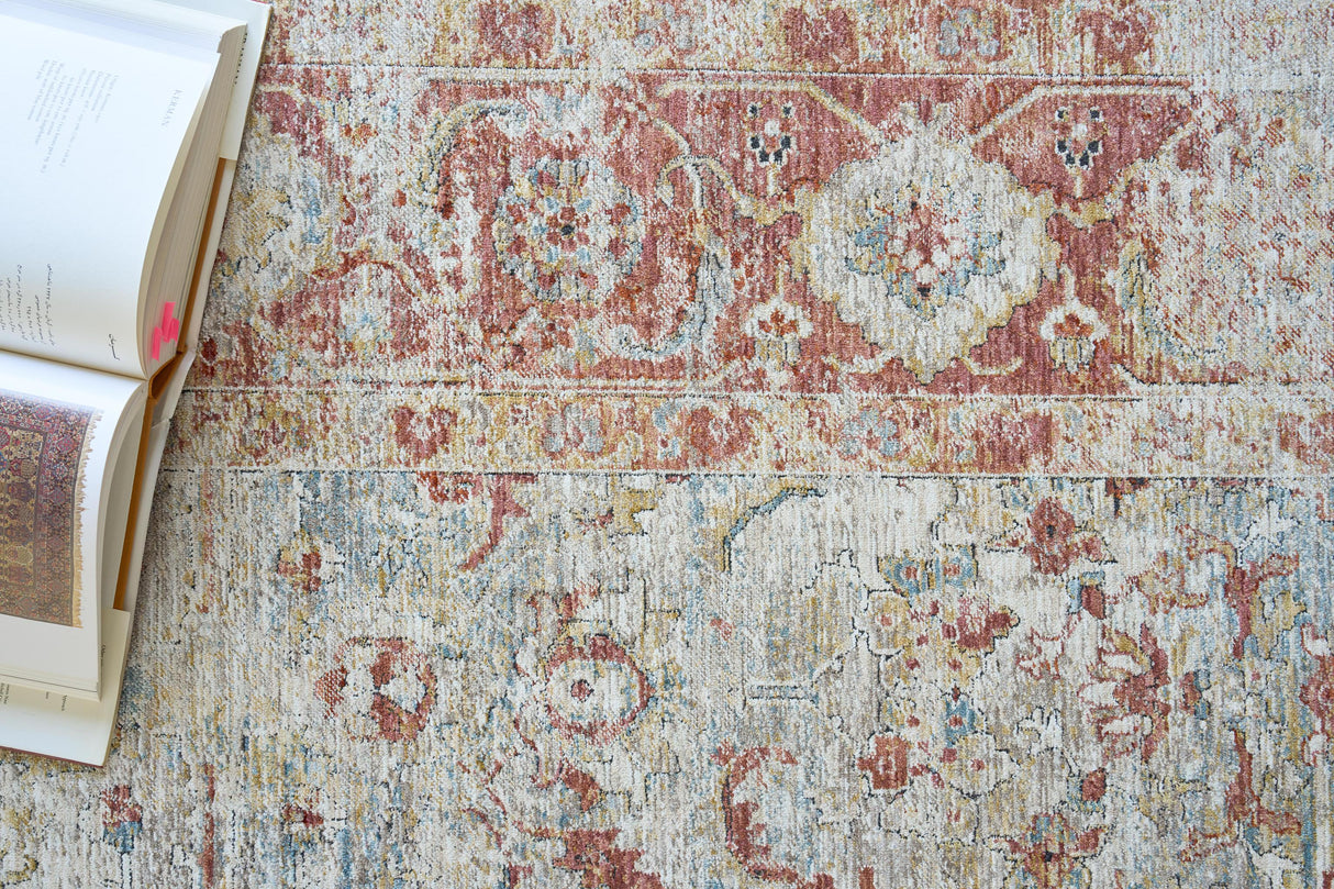 Exquisite Rugs Antique Loom 5595 Blue/Rust Polyester powerloom 15' x 12' Area Rug