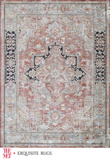 Exquisite The Met X Exquisite Rugs Antique Loom Rust/Black Area Rug 0.02'X12.0' Rug