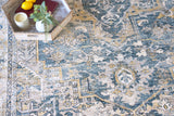 Exquisite Rugs Antique Loom power loom Polyester 5598 Blue/Beige 10' x 8' Area Rug