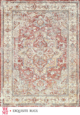 Exquisite The Met X Exquisite Rugs Antique Loom Rust/Beige Area Rug 0.02'X10.0' Rug