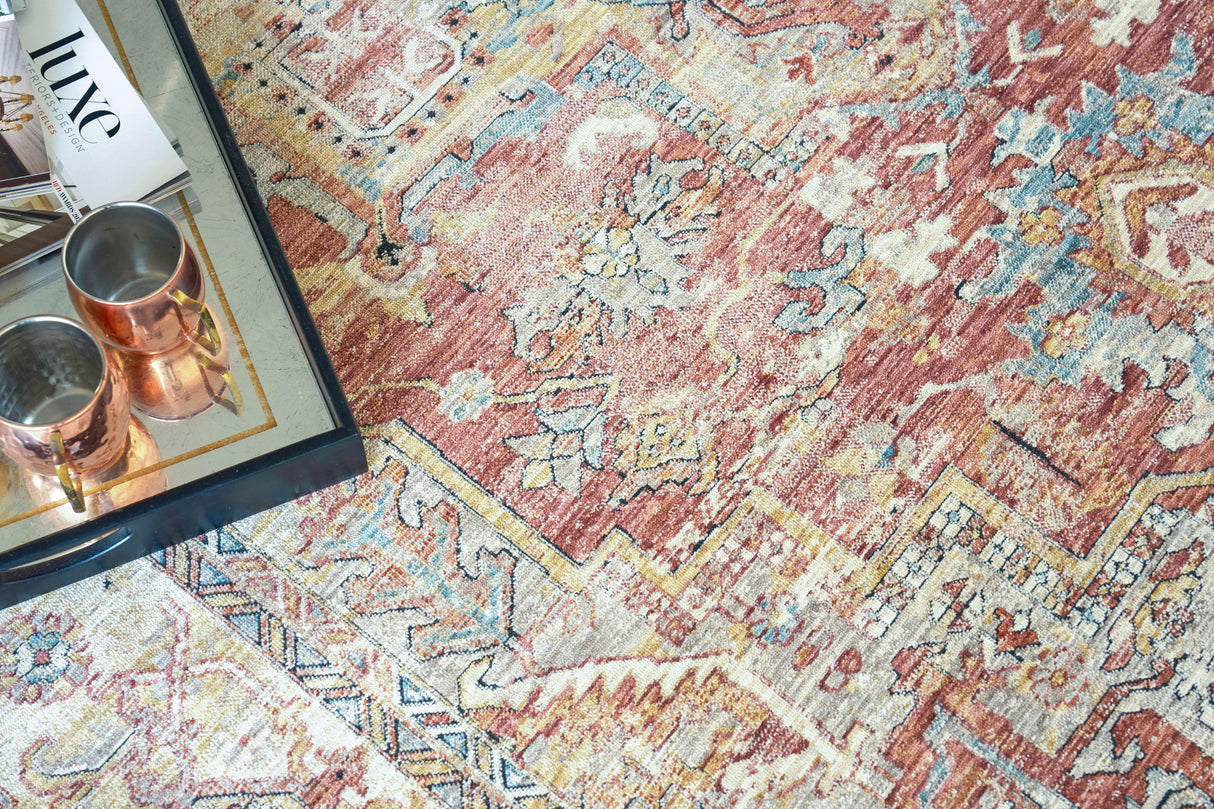 Exquisite Rugs The Met X Exquisite Rugs Antique Loom 5600 Rust/Beige 2.5' x 12' Area Rug