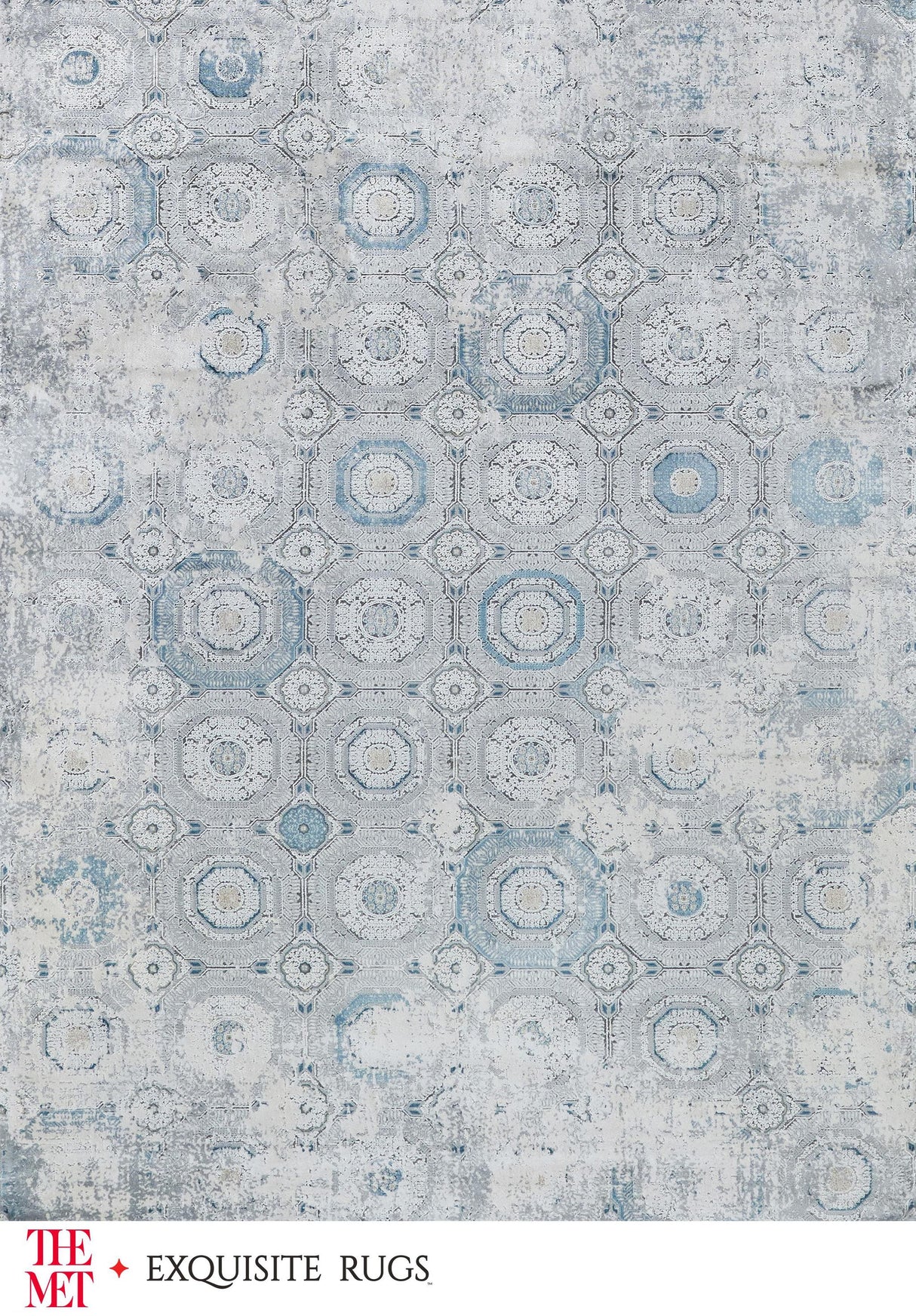 Exquisite The Met X Exquisite Rugs Legacy Ivory/Blue Area Rug 0.02'X8.0' Rug