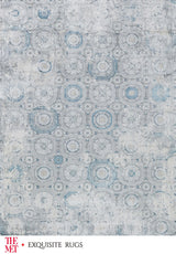 Exquisite The Met X Exquisite Rugs Legacy Ivory/Blue Area Rug 0.02'X8.0' Rug