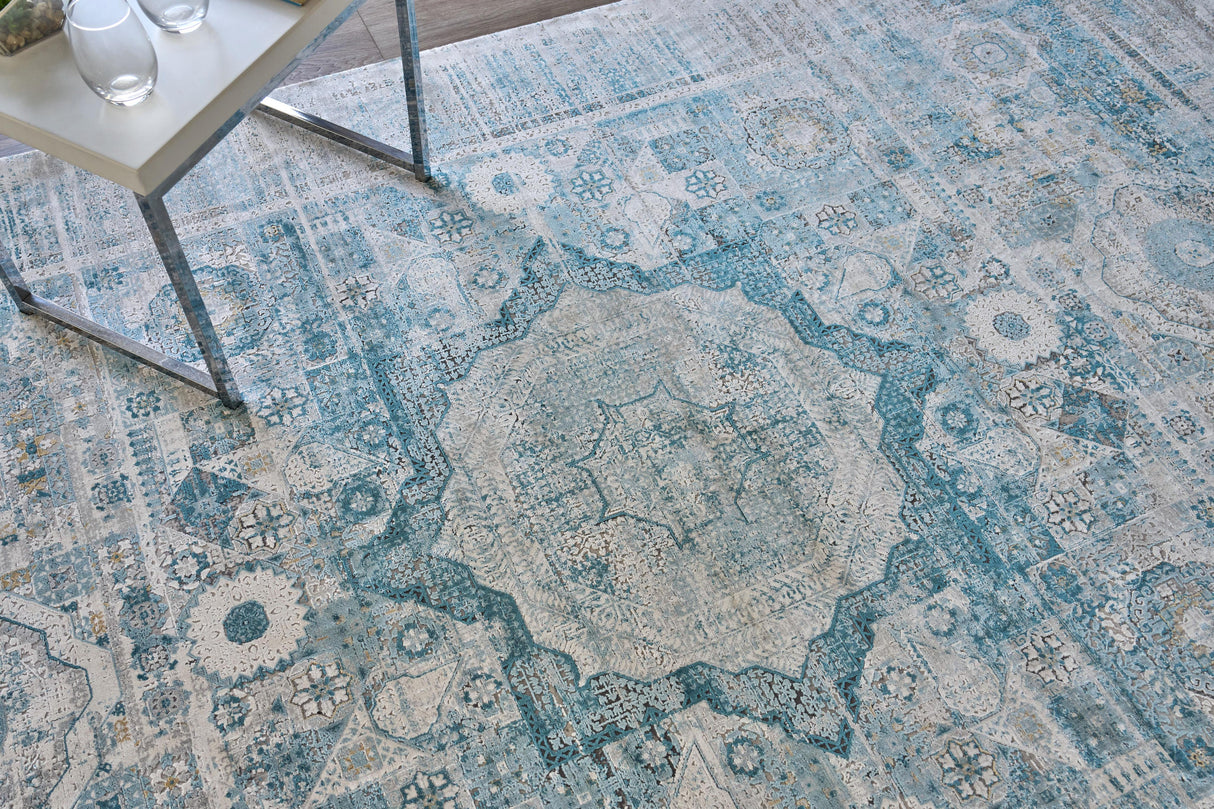 Exquisite Rugs The Met X Exquisite Rugs Legacy 5663 Blue/Ivory 8' x 10' Area Rug