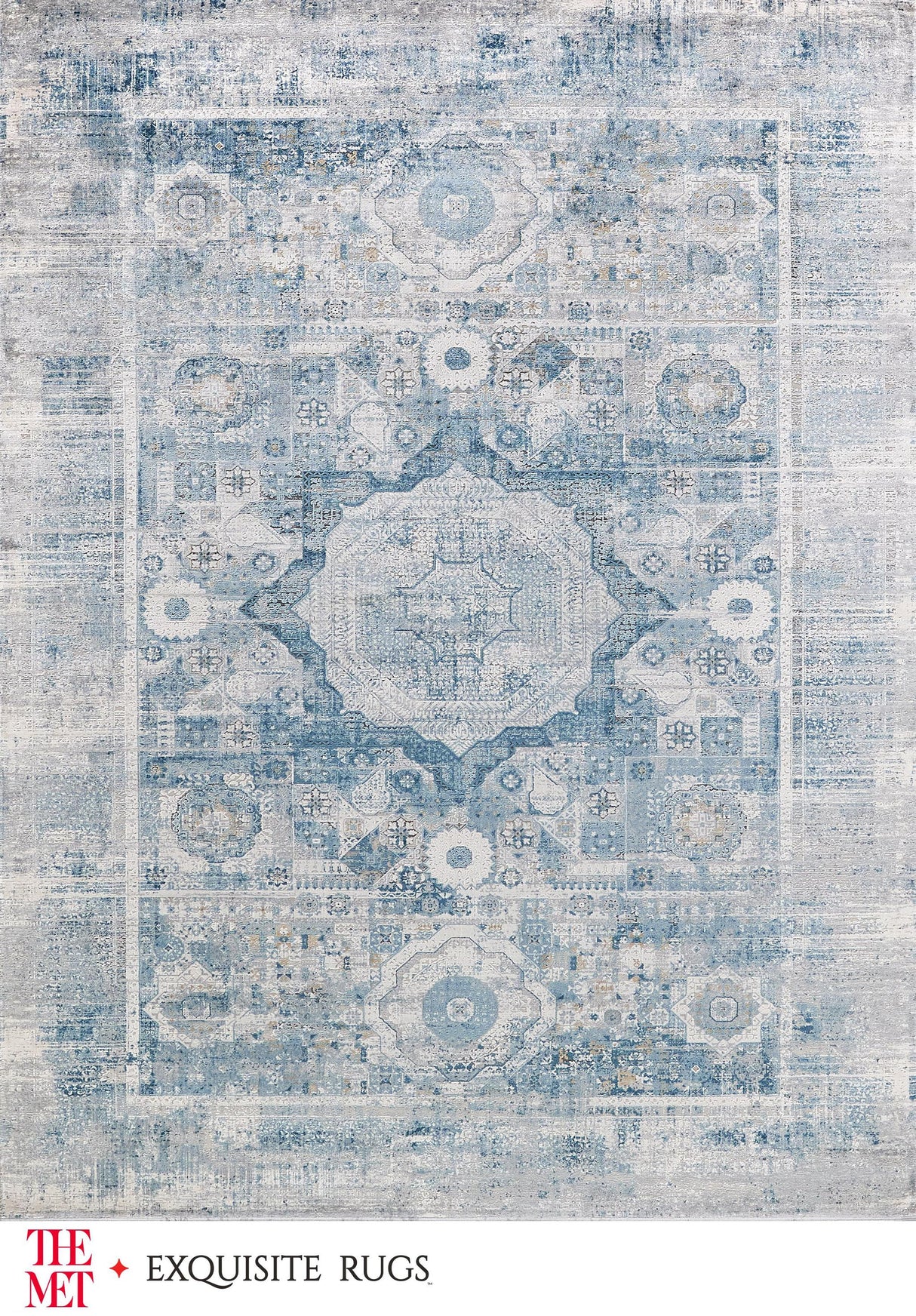 Exquisite The Met X Exquisite Rugs Legacy Blue/Ivory Area Rug 0.02'X8.0' Rug